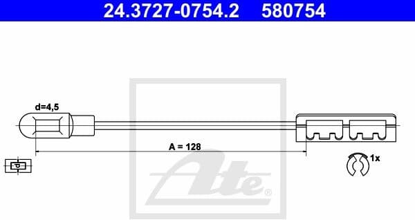 Cable Pull, parking brake 24.3727-0754.2
