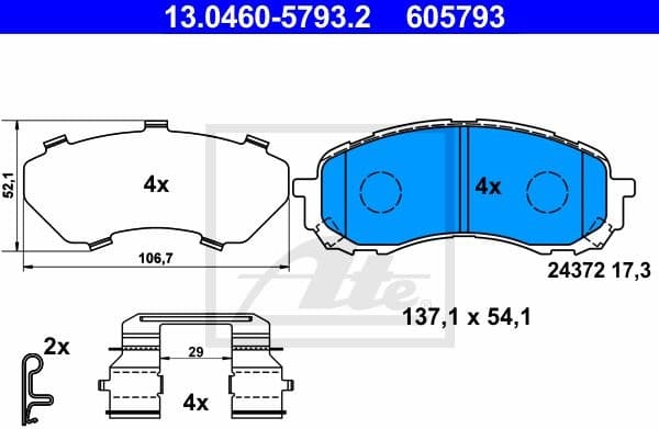 Brake Pad Set, disc brake 13.0460-5793.2