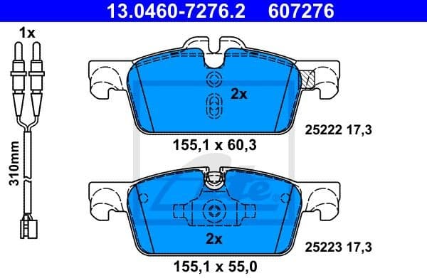 Brake Pad Set, disc brake 13.0460-7276.2