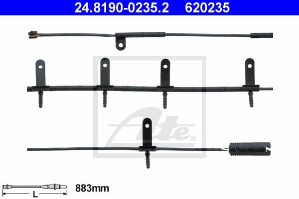 Warning Contact, brake pad wear 24.8190-0235.2
