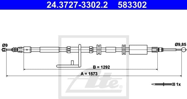Cable Pull, parking brake 24.3727-3302.2