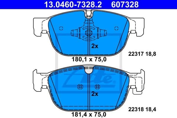 Brake Pad Set, disc brake 13.0460-7328.2