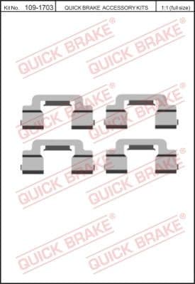 Accessory Kit, disc brake pad 109-1703