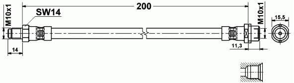 Brake hose rear AU21.136