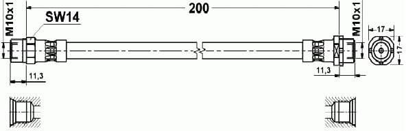 Brake hose rear BW21.113