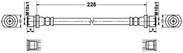 Brake hose rear CT21.156