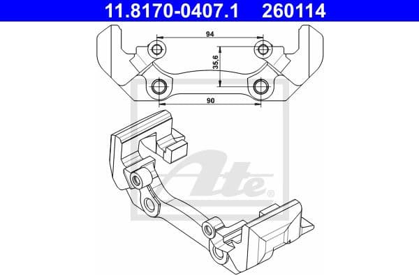 Bracket, brake caliper 11.8170-0407.1