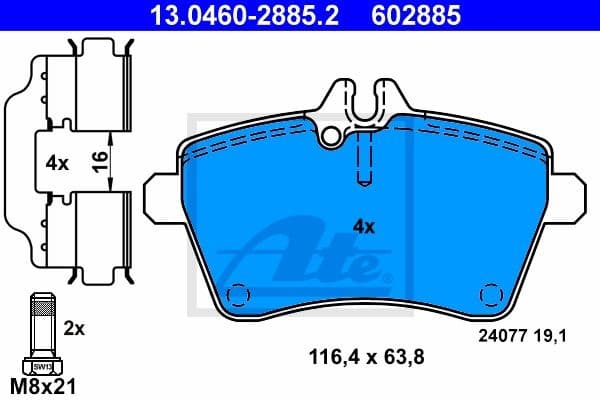 Brake Pad Set, disc brake 13.0460-2885.2