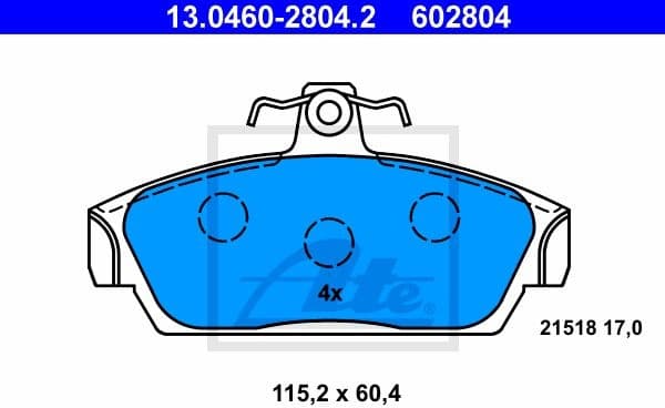 Brake Pad Set, disc brake 13.0460-2804.2