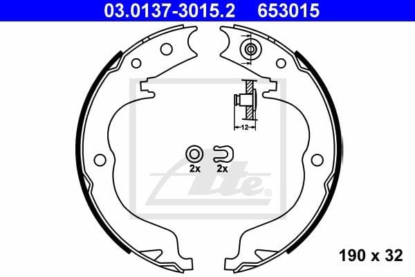 Brake Shoe Set, parking brake 03.0137-3015.2
