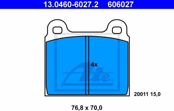 Brake Pad Set, disc brake 13.0460-6027.2