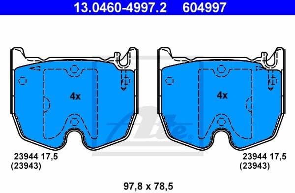 Brake Pad Set, disc brake 13.0460-4997.2