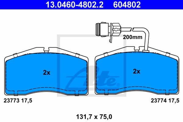 Brake Pad Set, disc brake 13.0460-4802.2