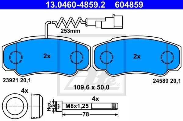 Brake Pad Set, disc brake 13.0460-4859.2