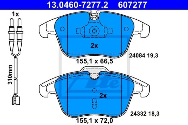 Brake Pad Set, disc brake 13.0460-7277.2