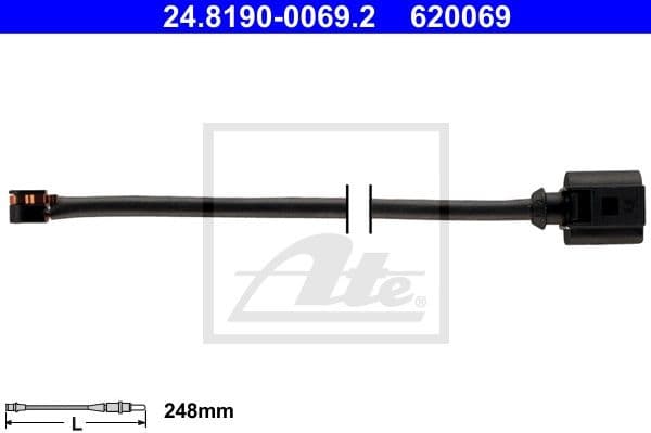 Warning Contact, brake pad wear 24.8190-0069.2