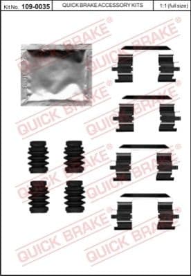 Accessory Kit, disc brake pad 109-0035
