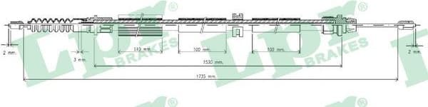Cable Pull, parking brake C0262B