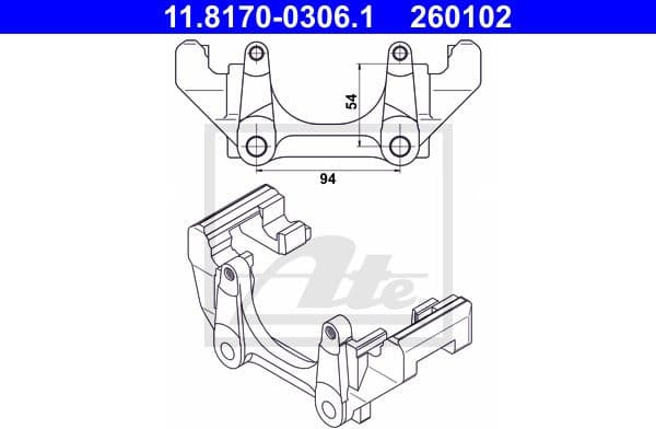 Bracket, brake caliper 11.8170-0306.1