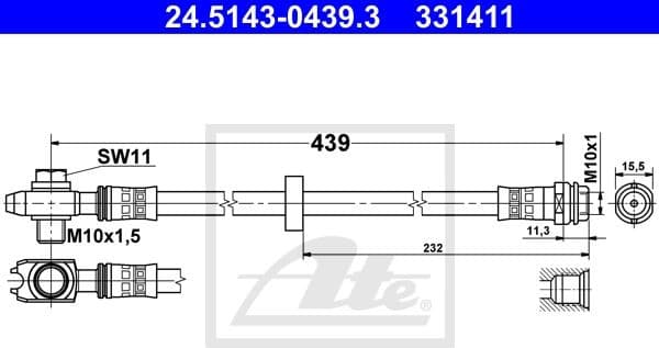 Brake Hose 24.5143-0439.3