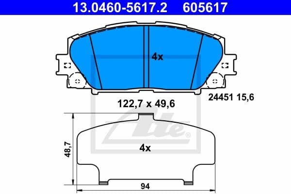 Brake Pad Set, disc brake 13.0460-5617.2