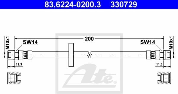 Brake Hose 83.6224-0200.3