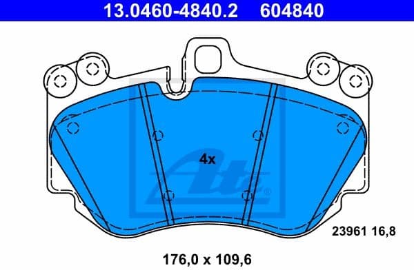 Brake Pad Set, disc brake 13.0460-4840.2