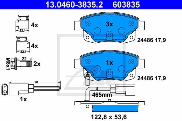 Brake Pad Set, disc brake 13.0460-3835.2