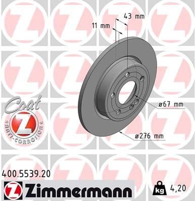 Brake Disc COAT Z 400.5539.20