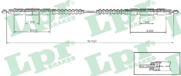 Cable Pull, parking brake C1256B