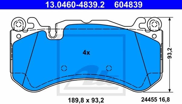 Brake Pad Set, disc brake 13.0460-4839.2