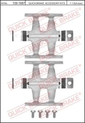 Accessory Kit, disc brake pad 109-1687