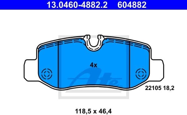Brake Pad Set, disc brake 13.0460-4882.2