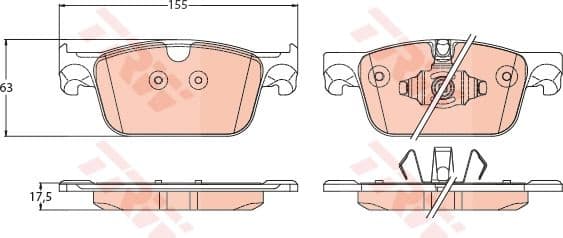 Brake pads front, Top Quality GDB2221