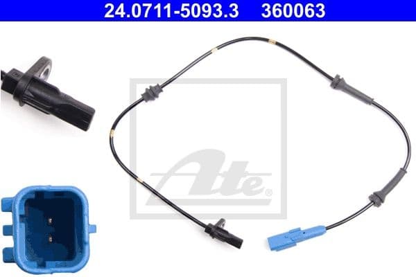 Sensor, wheel speed 24.0711-5093.3