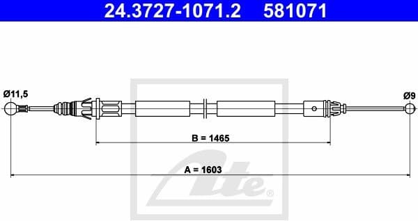 Cable Pull, parking brake 24.3727-1071.2
