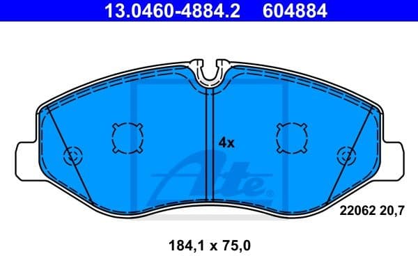 Brake Pad Set, disc brake 13.0460-4884.2