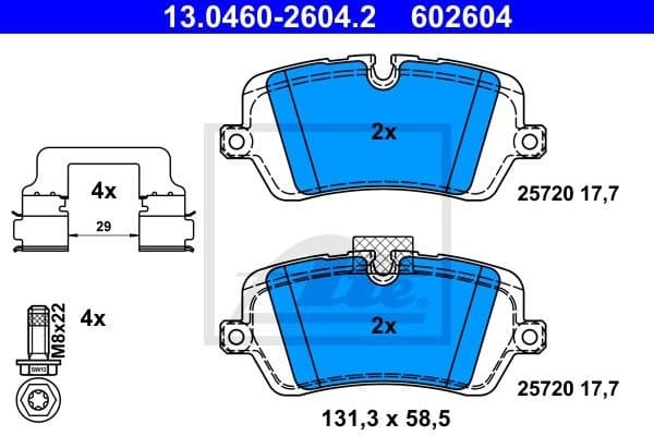 Brake Pad Set, disc brake 13.0460-2604.2
