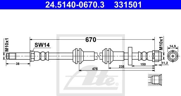 Brake Hose 24.5140-0670.3