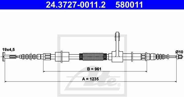 Cable Pull, parking brake 24.3727-0011.2