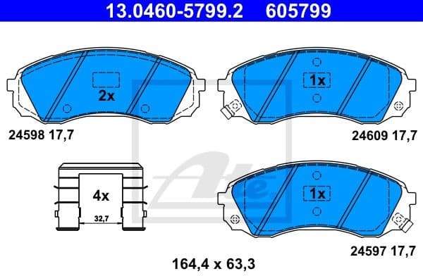 Brake Pad Set, disc brake 13.0460-5799.2