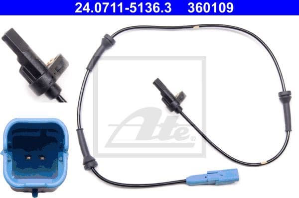 Sensor, wheel speed 24.0711-5136.3