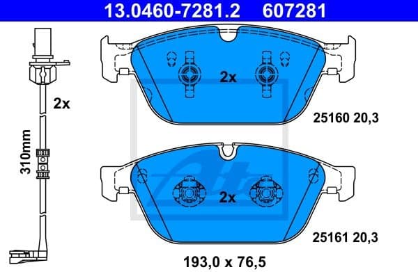 Brake Pad Set, disc brake 13.0460-7281.2
