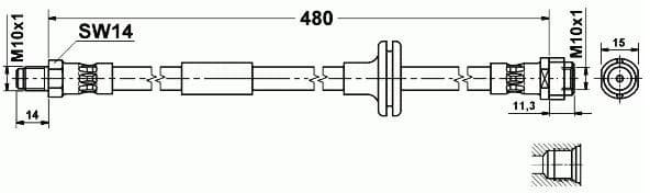 Brake hose front DM21.124