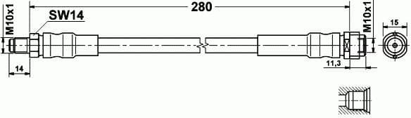 Brake hose front DM21.130