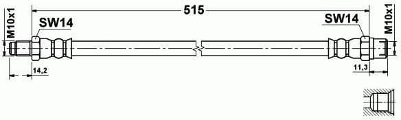 Brake hose rear DM21.147