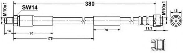 Brake hose front DM21.153