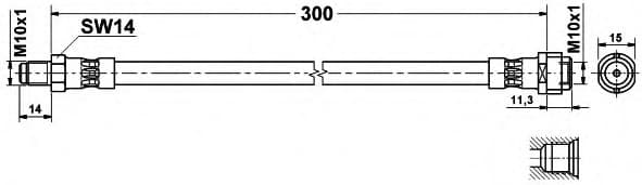 Brake hose rear DM21.155