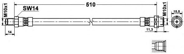 Brake hose front DM21.160