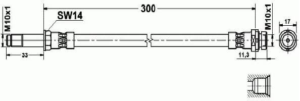 Brake hose rear FO21.163